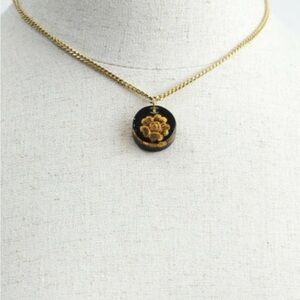 Chanel Vintage 98A Acrylic Dark Brown Camellia Necklace